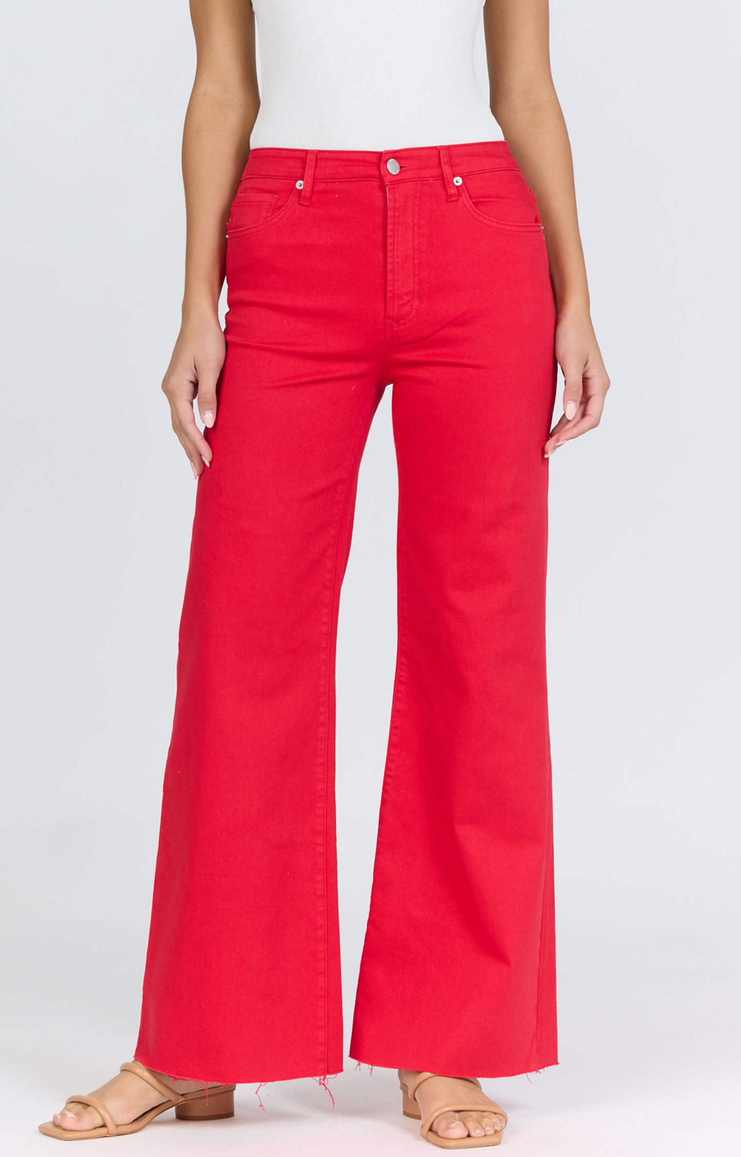 Fiona Red Wide Leg Jeans