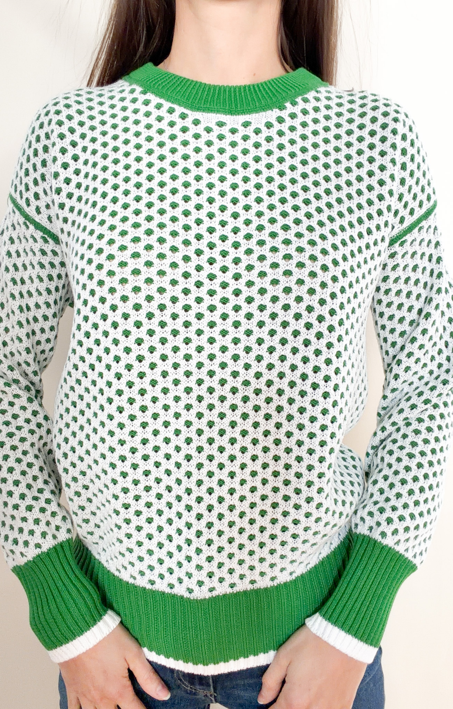 Green/White Reversible Mesh Sweatshirt