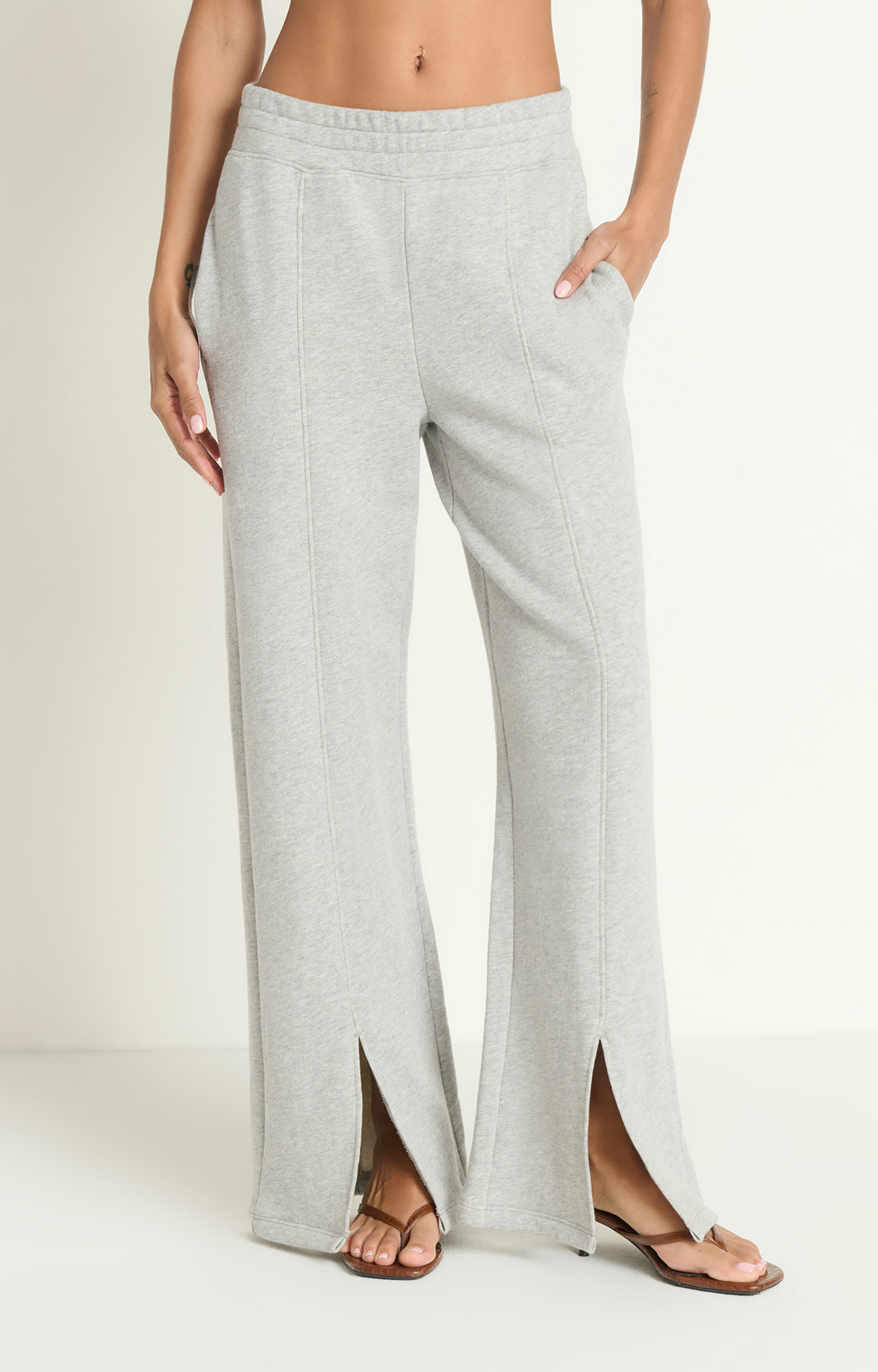 Heather Grey Slit Sweatpants