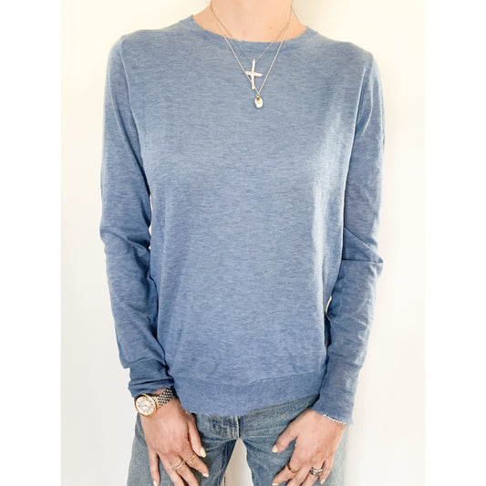 Sapphire Tissue Distressed Long Sleeve