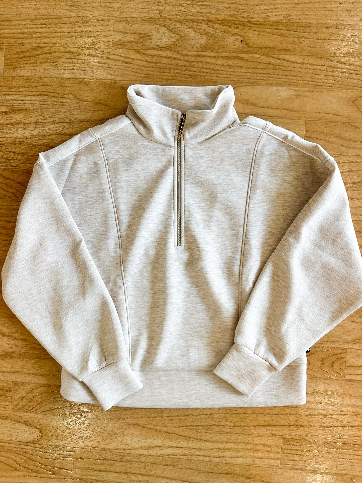 Heather Oatmeal Quarter Zip Sweatshirt