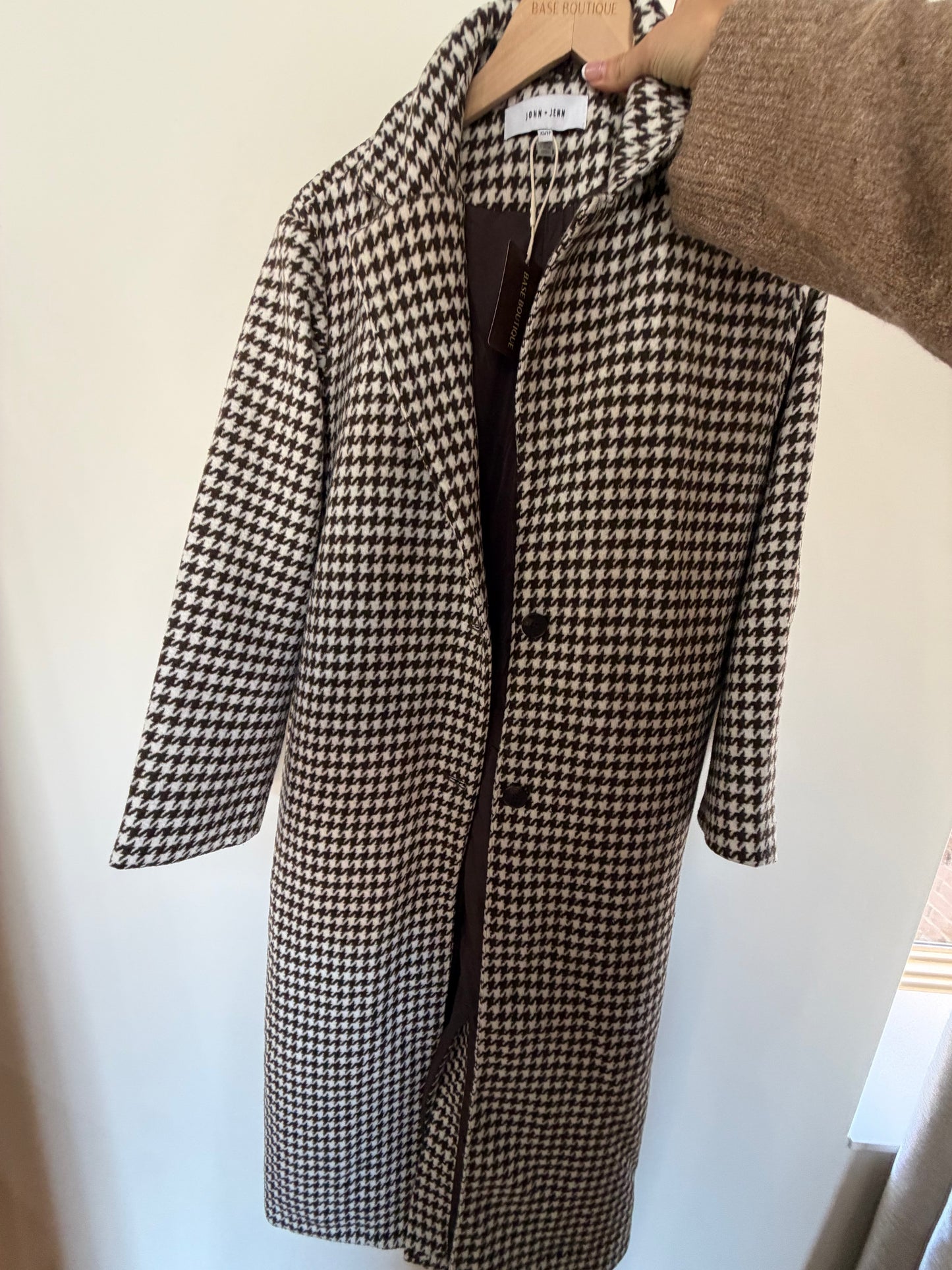 Brown Houndstooth Coat