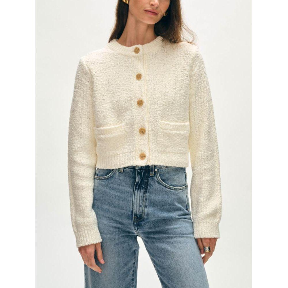 Ivory Cotton Slub Cardigan