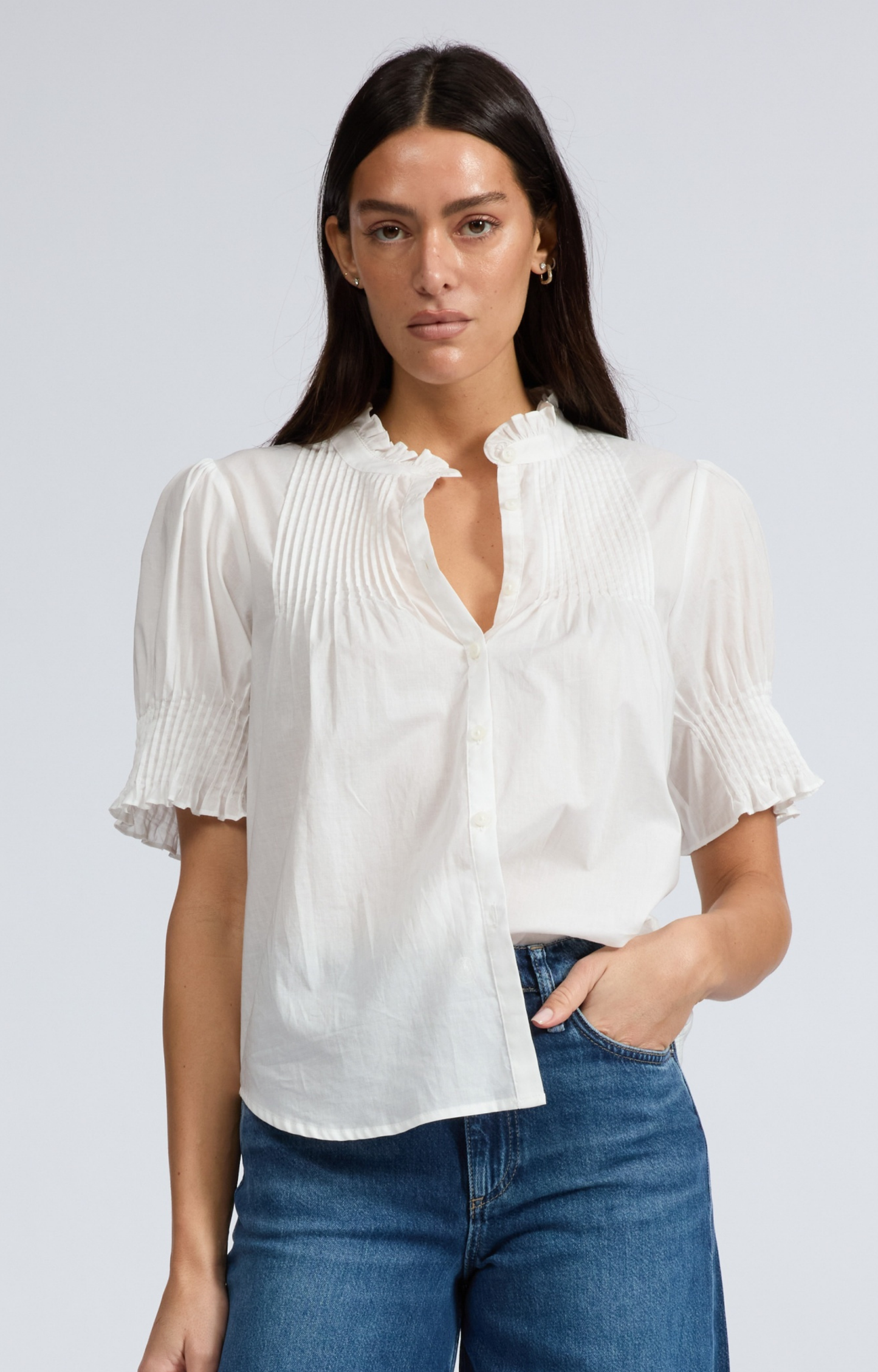 Ivory Pintuck Blouse