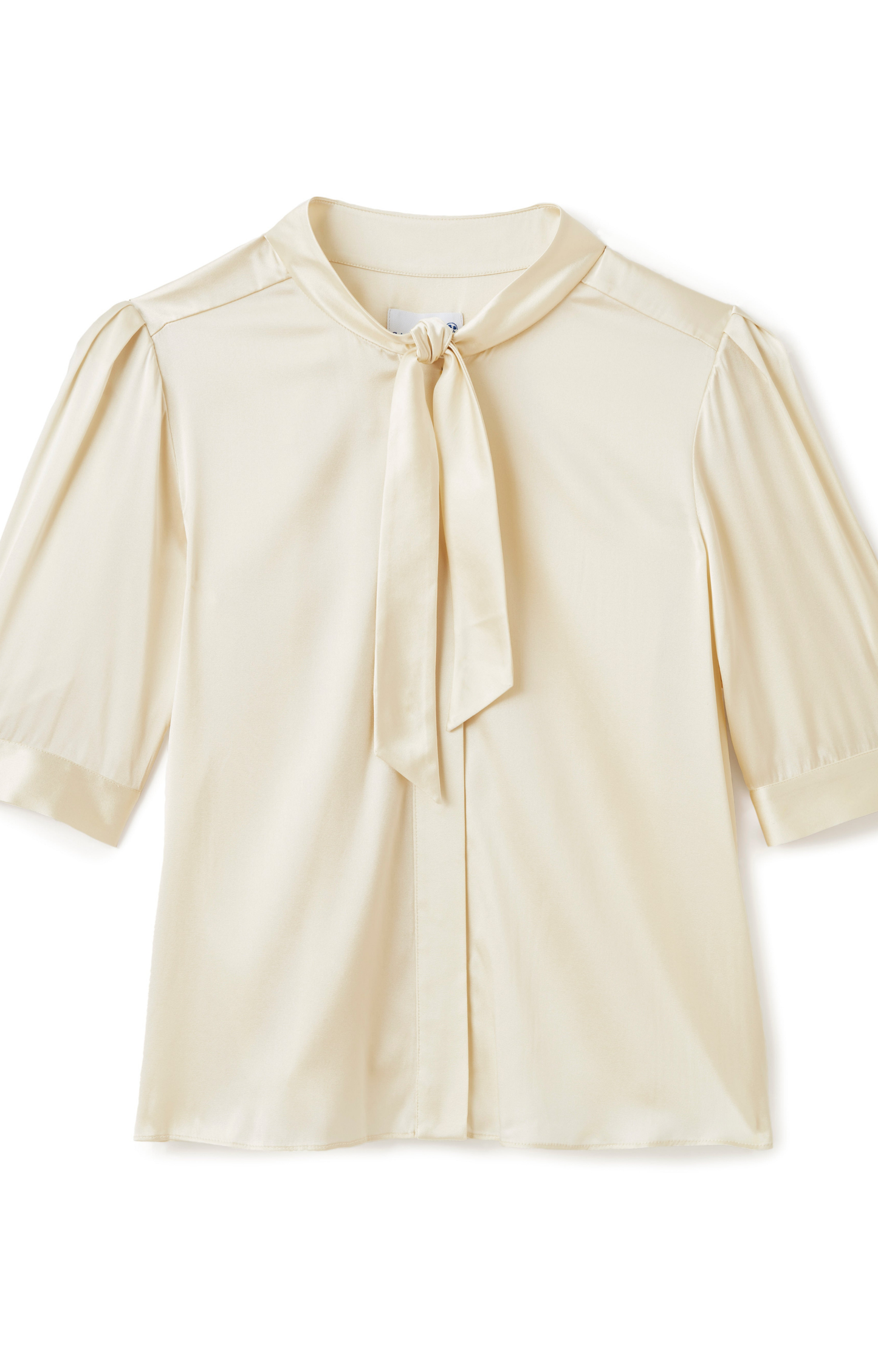 Ivory Silk Short Sleeve Blouse