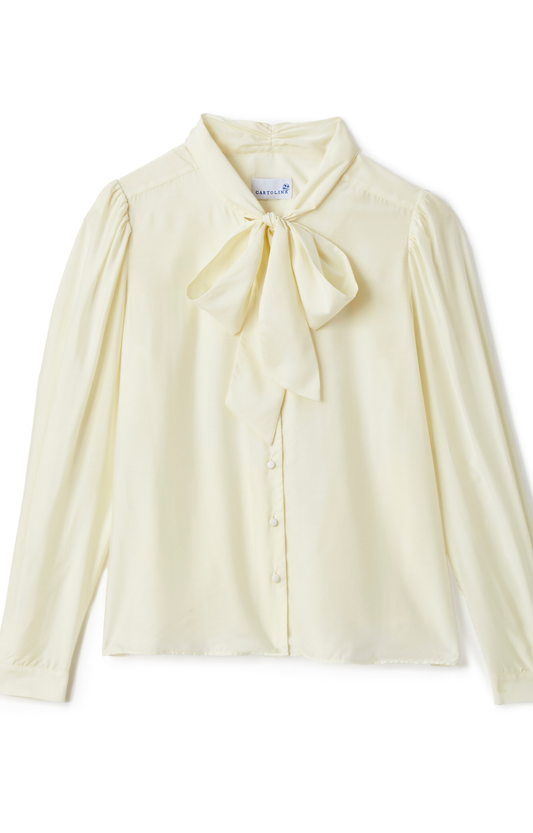 Ivory Tie Neck Blouse