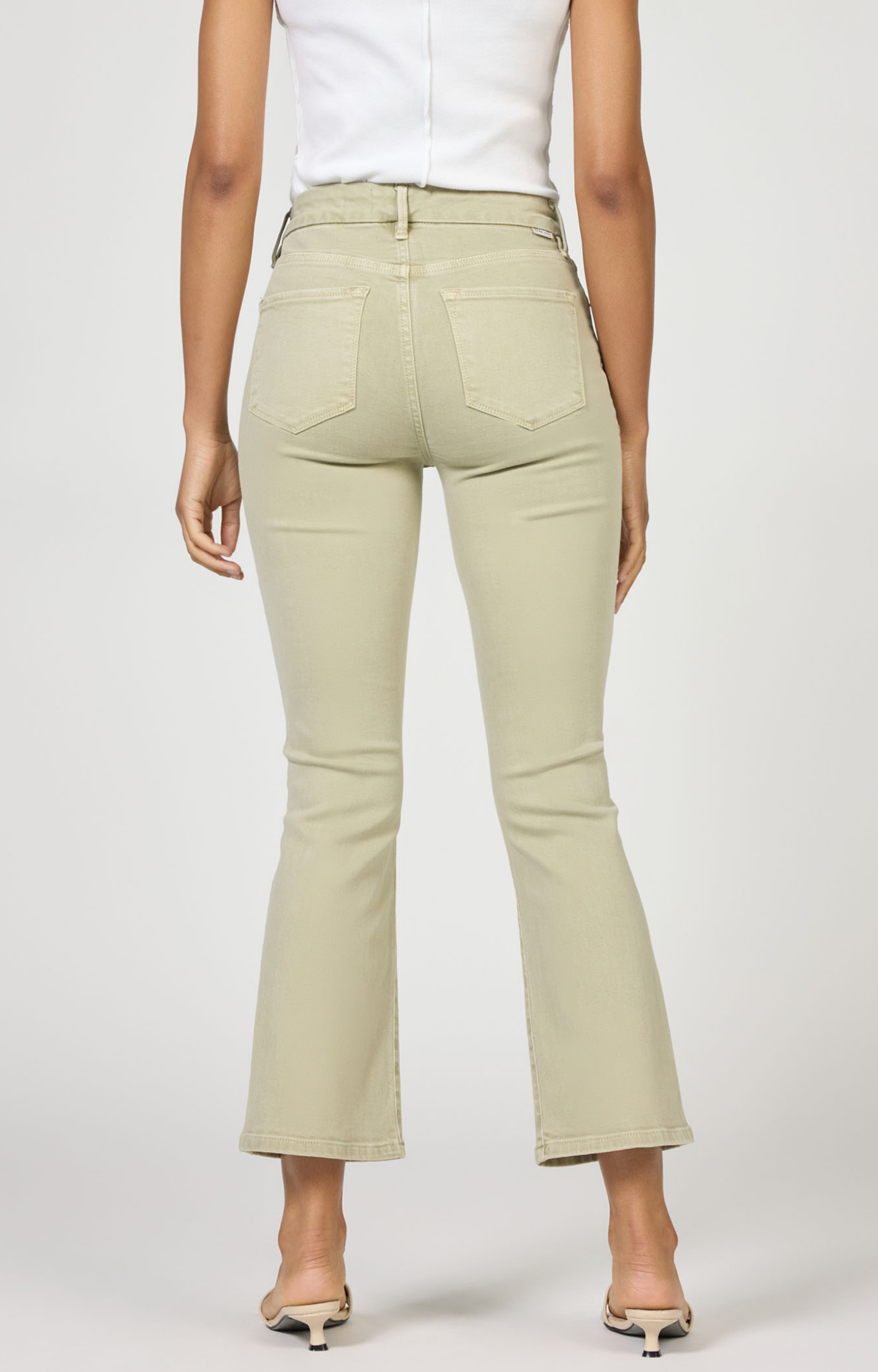 Jeanne Olive Stone Flare Jeans