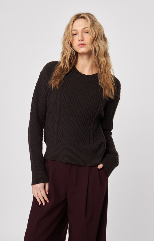 Juliet Brown Cable Knit Sweater