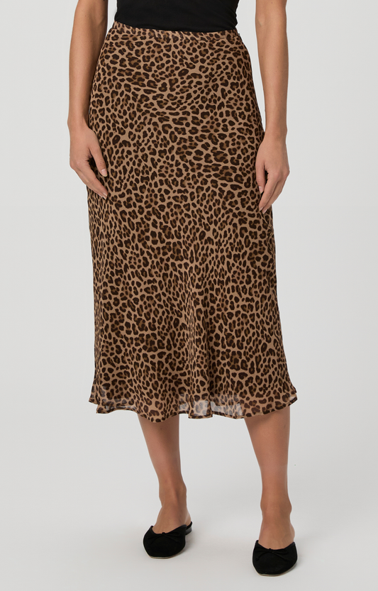 Leopard Print Midi Skirt