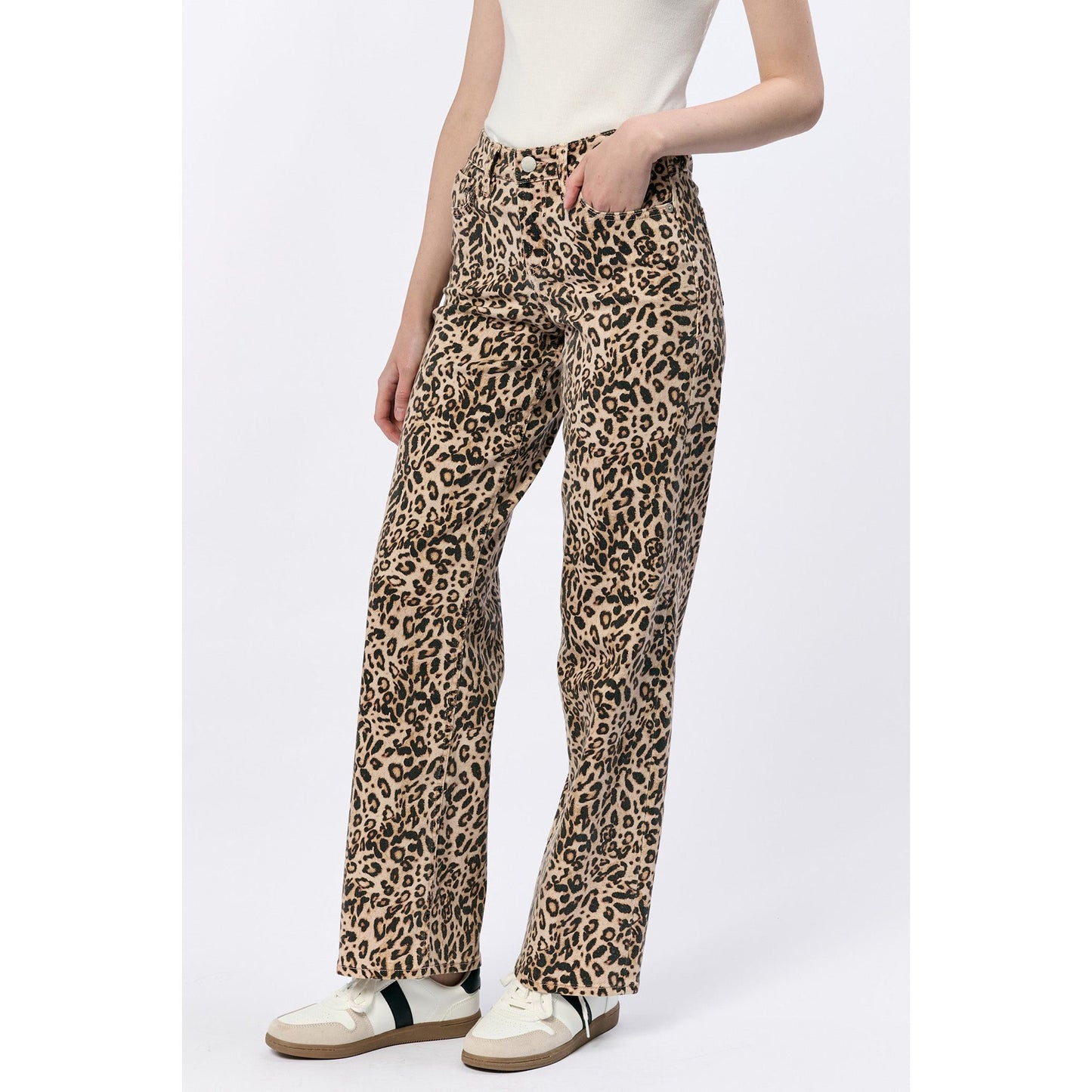 Leopard Straight Leg Jeans