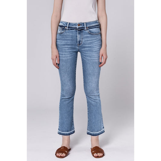 Light Wash Distressed Hem Jeans