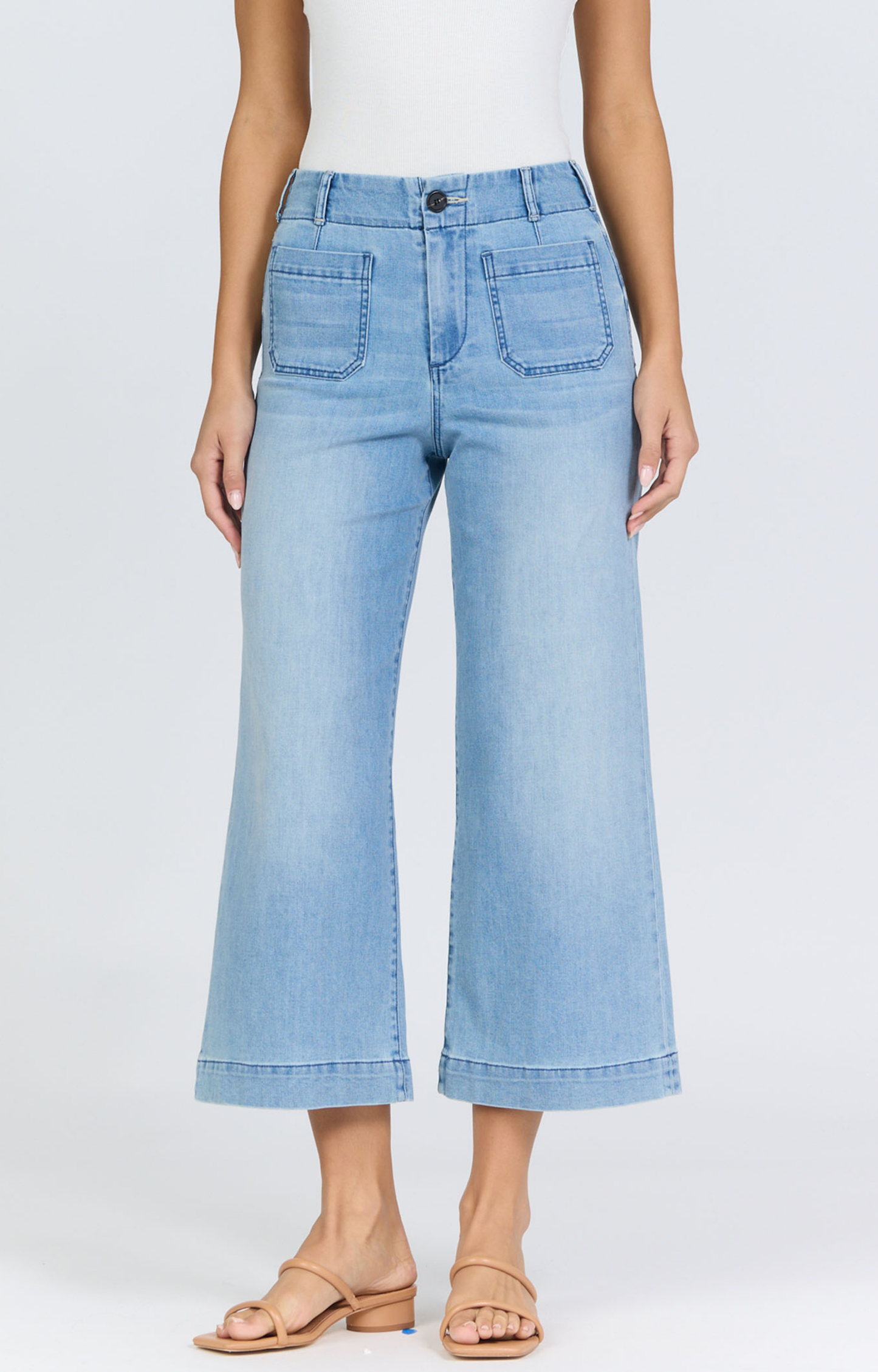 Audrey Patch Pocket Wide Leg Jeans