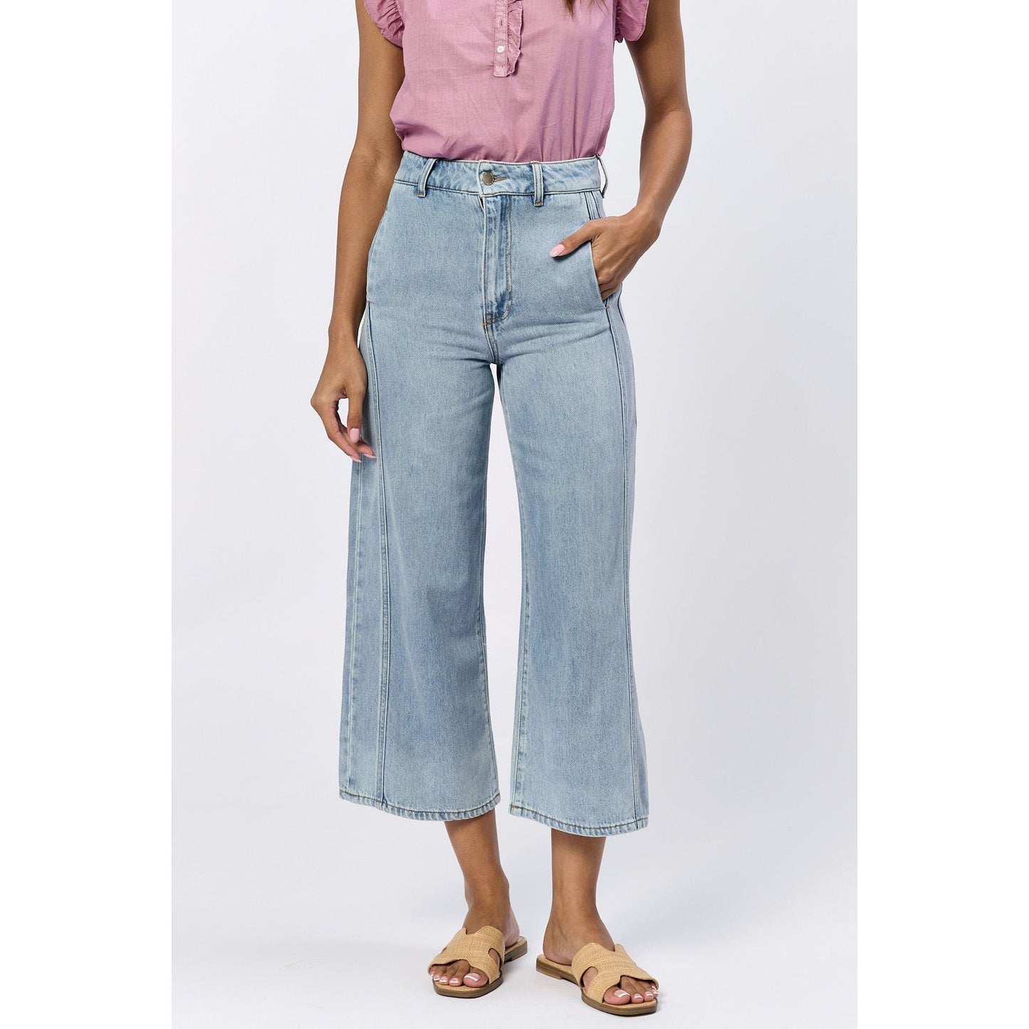 Light Wash Side Panel Jeans