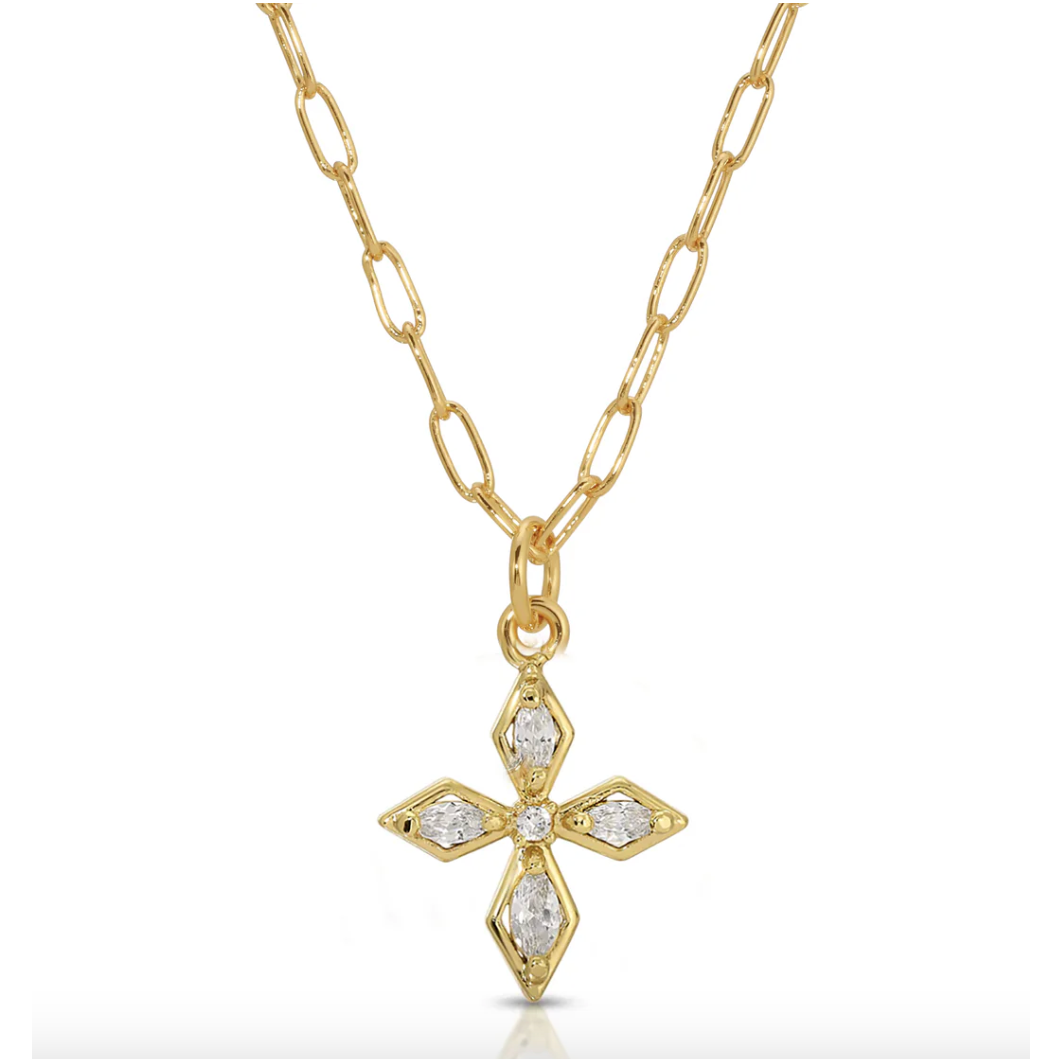 Marquis CZ Cross Necklace