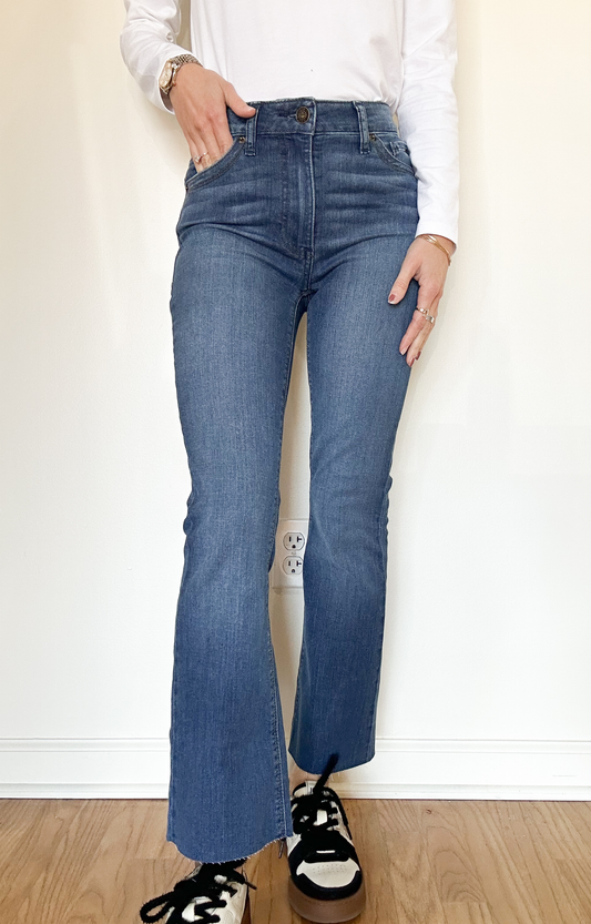 Medium Wash Cropped Bootcut Jeans