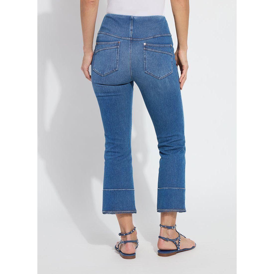 Medium Wash Fringe Hem Jeans