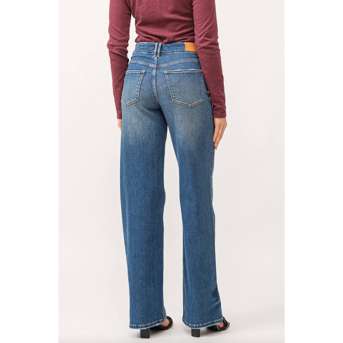 Medium Wash High Rise Straight Jeans