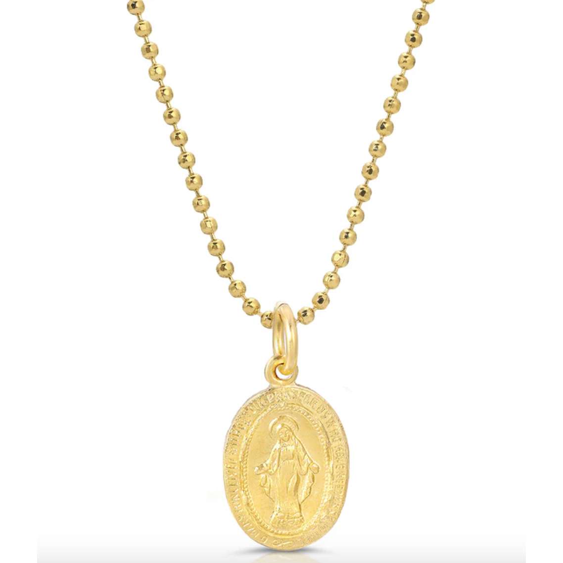 Gold Miraculous Medal Necklace