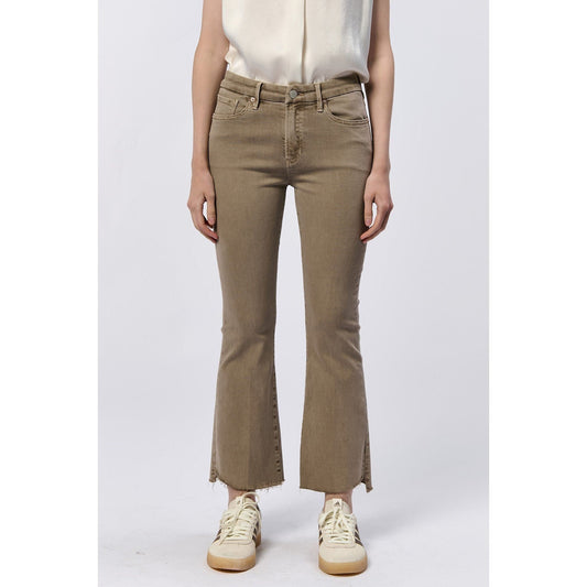 Mink Raw Hem Flare Jeans