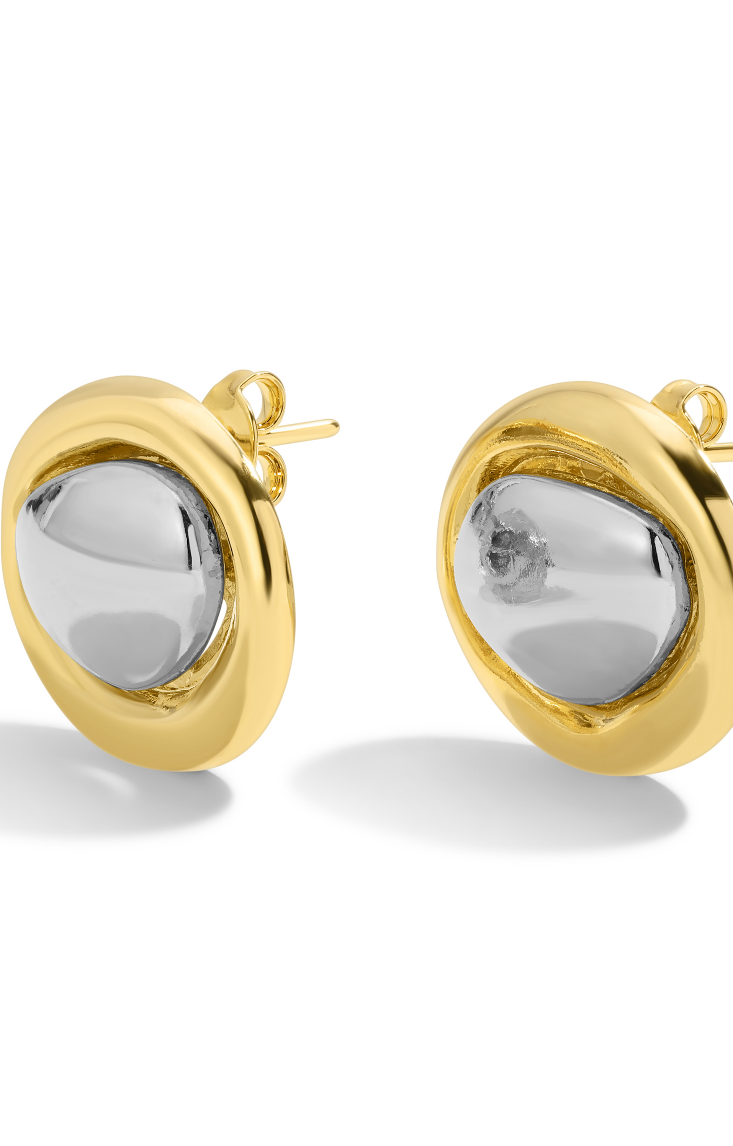 Mixed Metal Stud Earrings