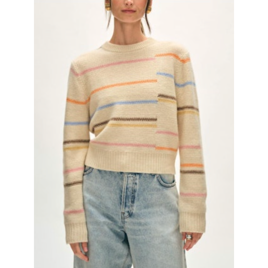 Multicolor Broken Stripe Cashmere Sweater