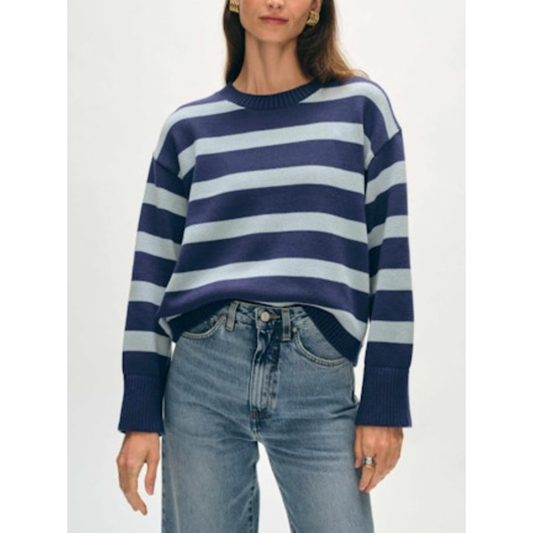 Navy/Blue Striped Organic Cotton Sweater