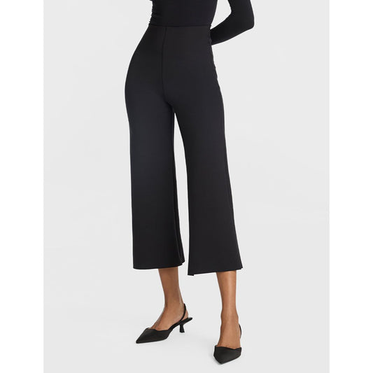 Black Neoprene Cropped Pant