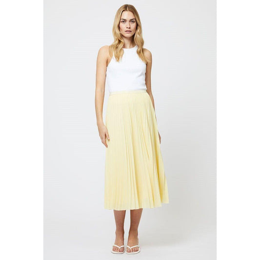 Pastel Yellow Pleated Skirt