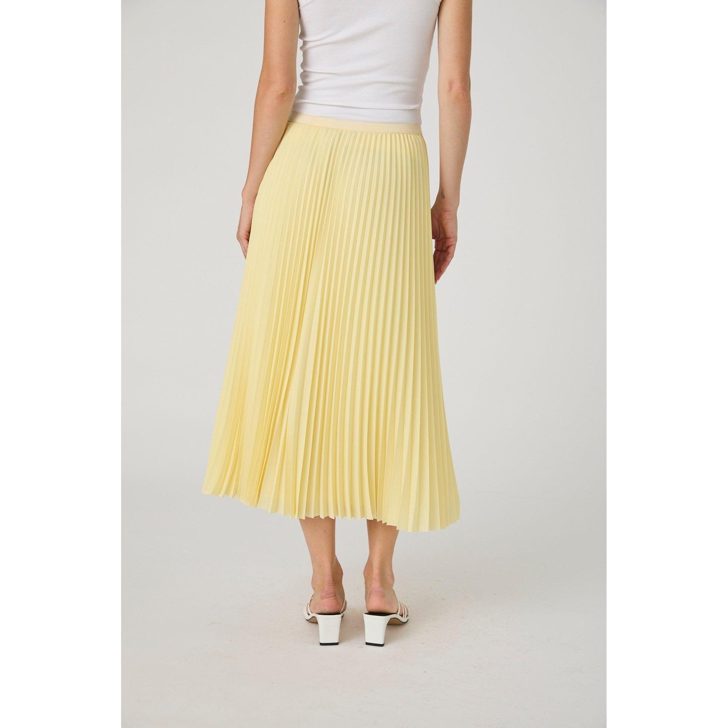Pastel Yellow Pleated Skirt