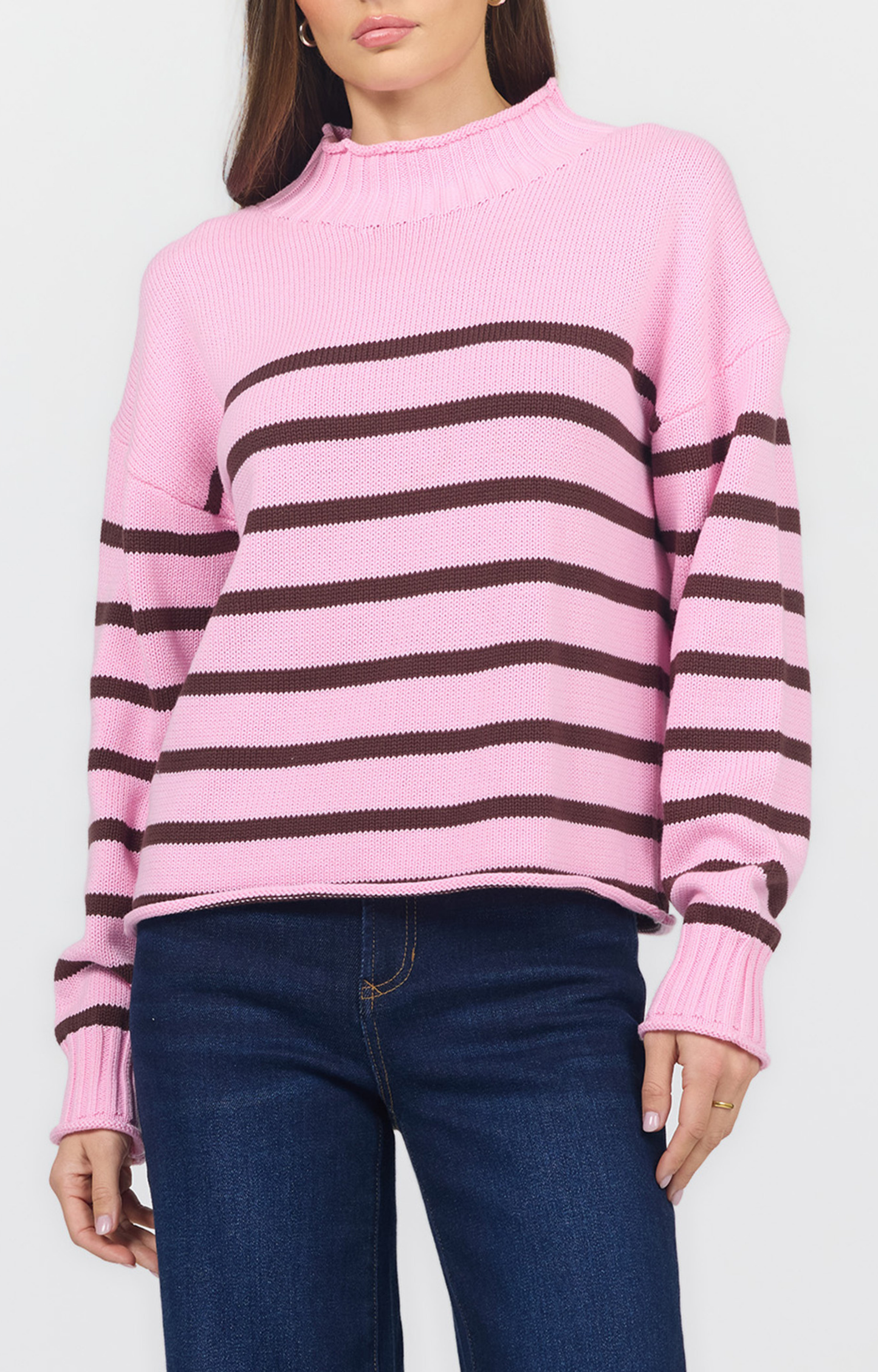 Pink/Brown Striped Sweater