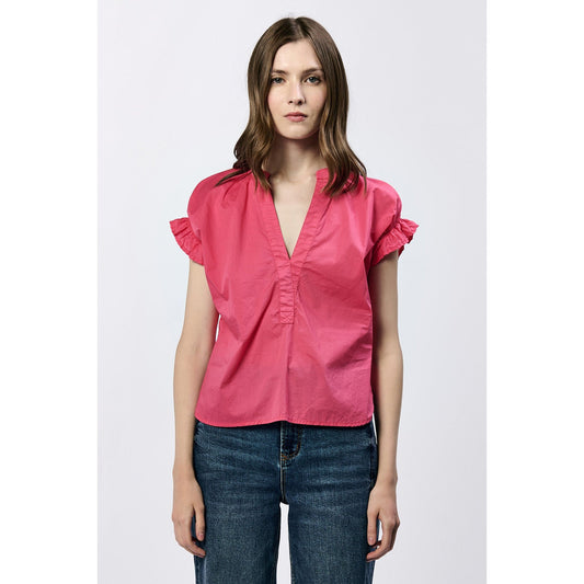 Raspberry V-Neck Blouse