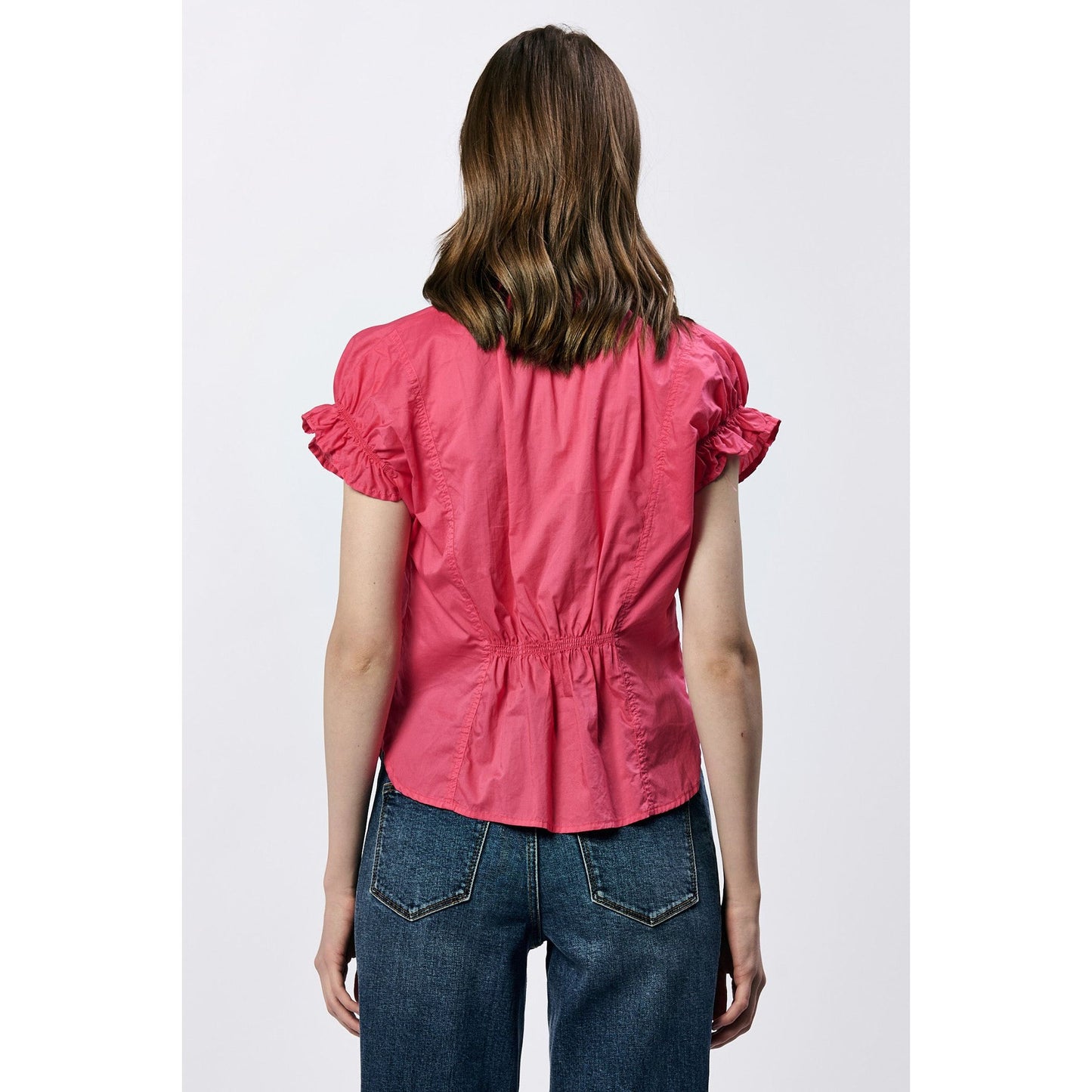 Raspberry V-Neck Blouse