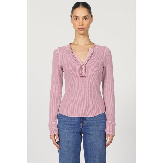 Rose Notch Front Waffle Shirt