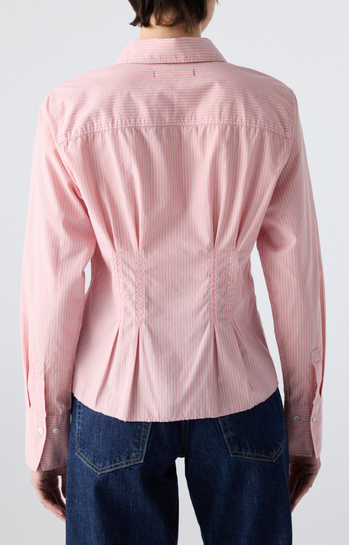 Rose Striped Waisted Button Down