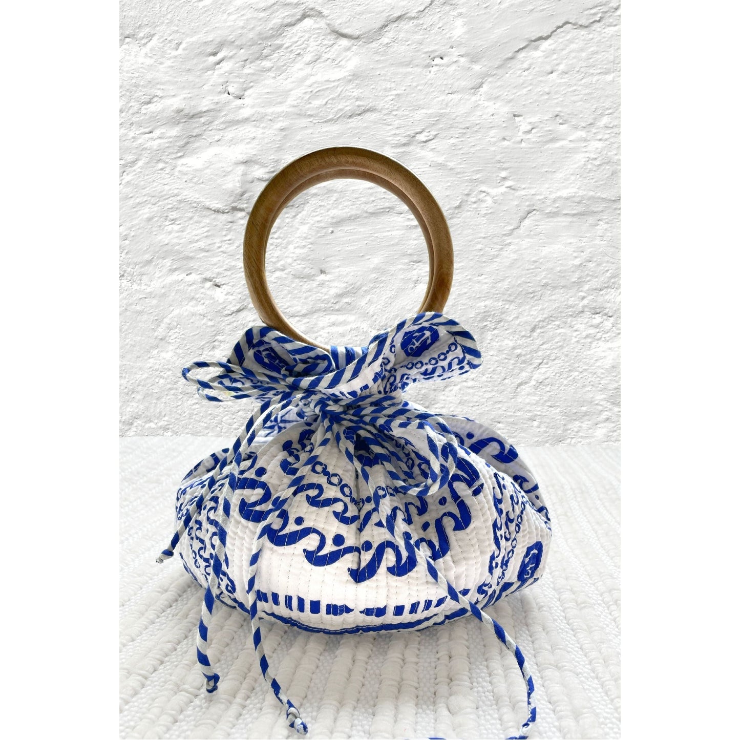 Sail Away Navy Bucket Bag