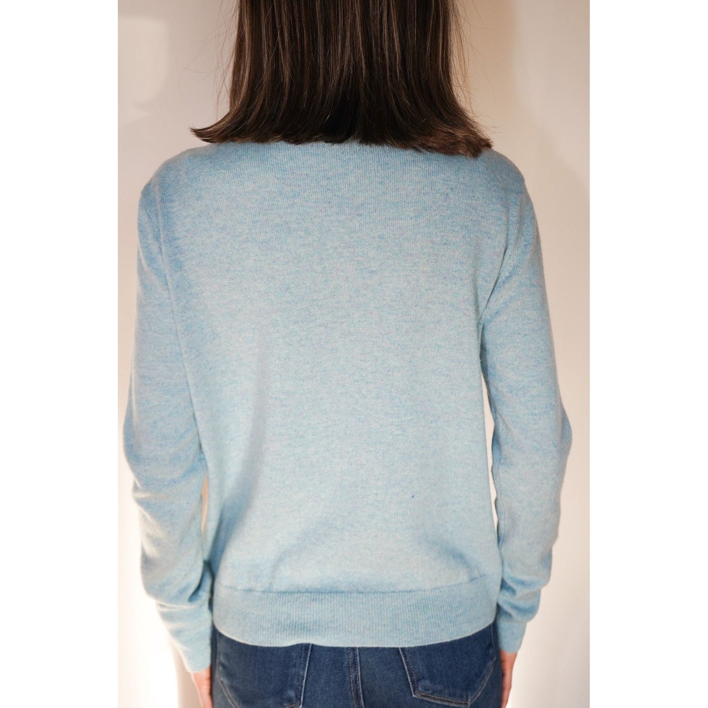 Ski Slope Blue Cashmere Sweater