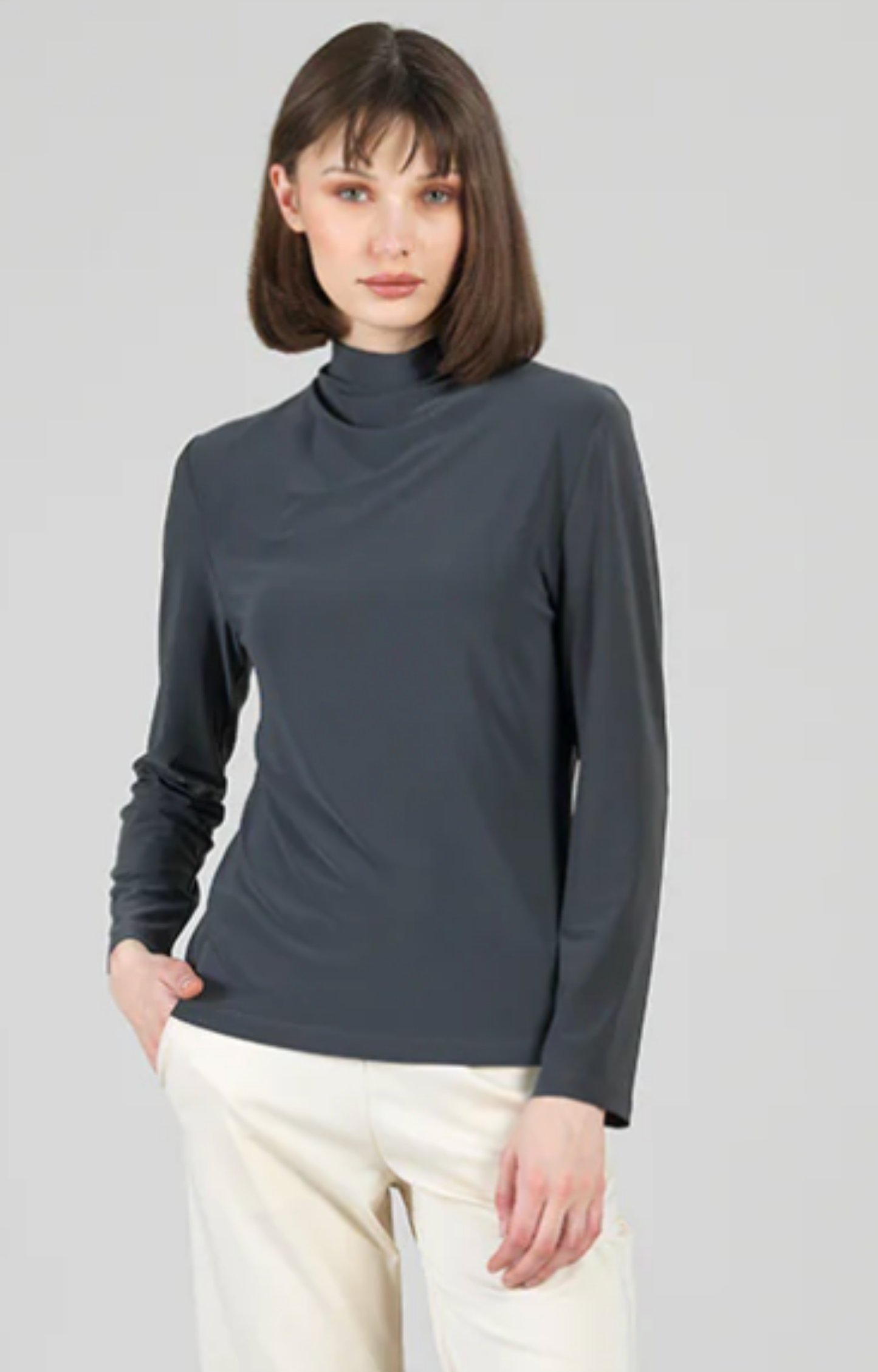 Slate Mock Neck Top