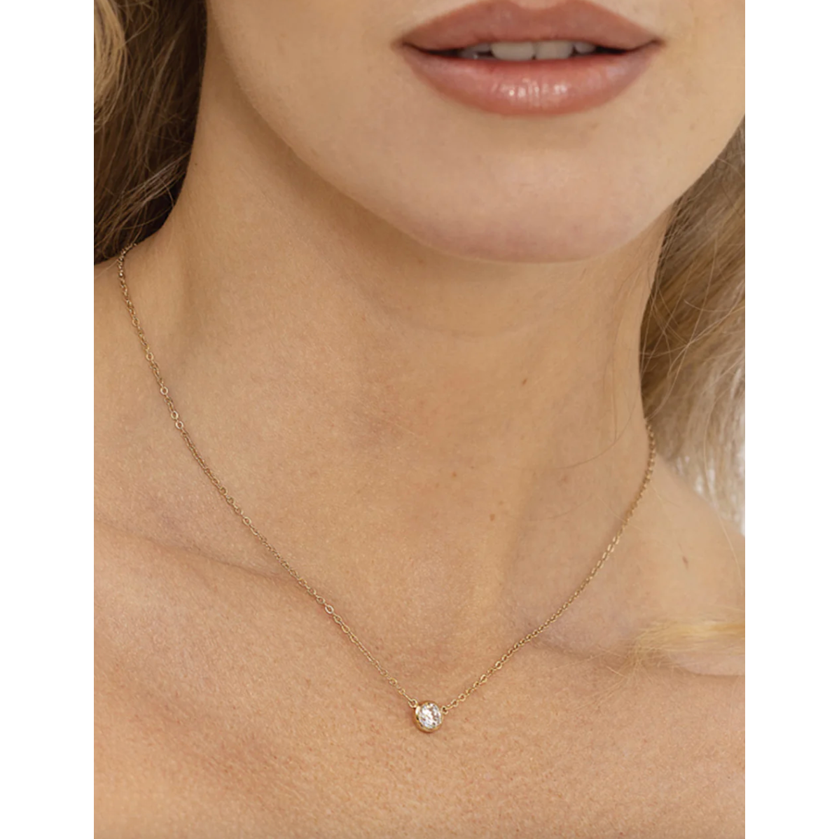 Stephanie Bezel CZ Necklace
