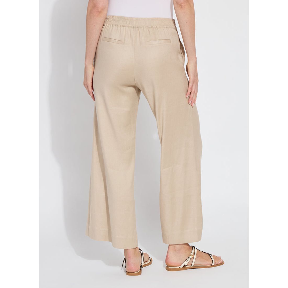 Tan Linen Drawstring Pant