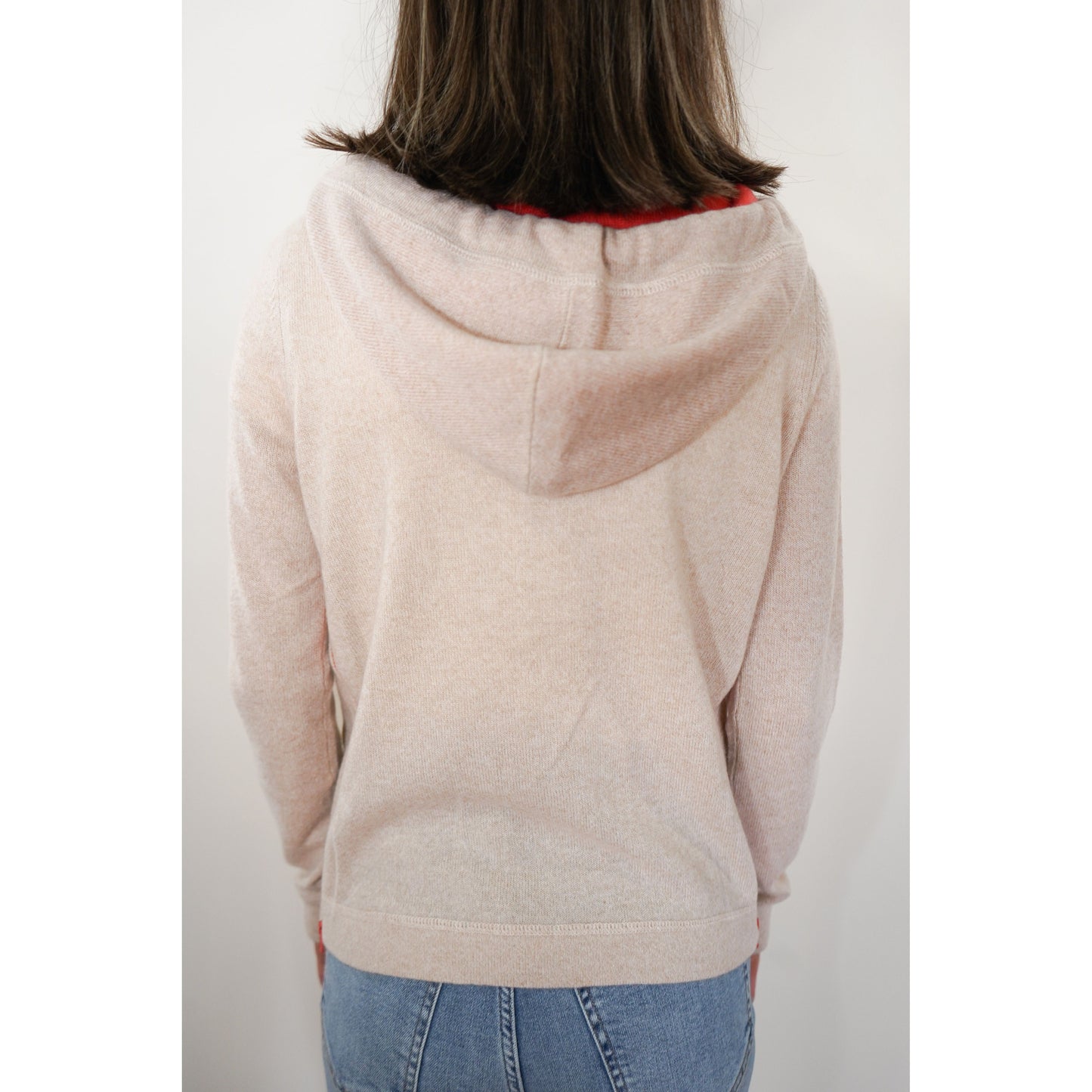 Tan/Orange Cashmere Zip-Up Hoodie