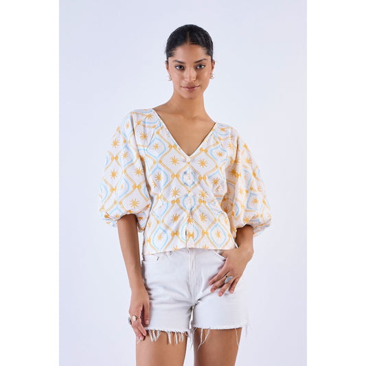 Treasures Aqua Blouse