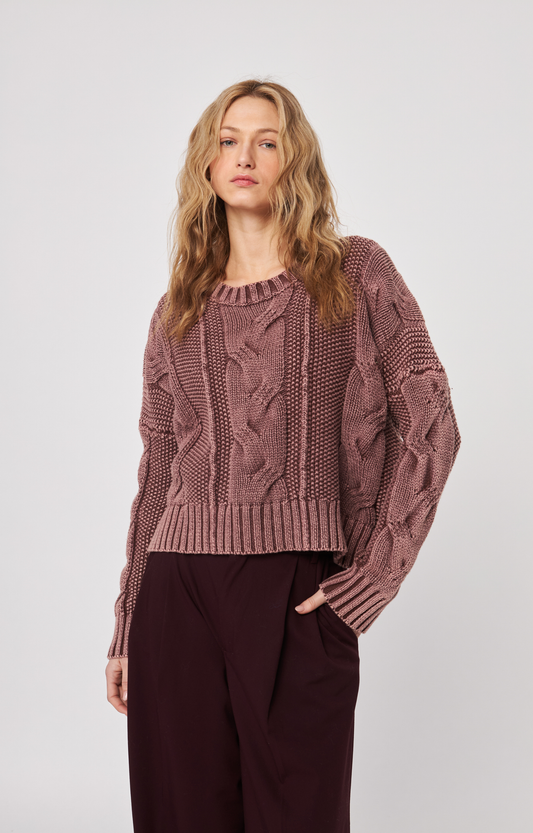 Vintage Mauve Cable Sweater