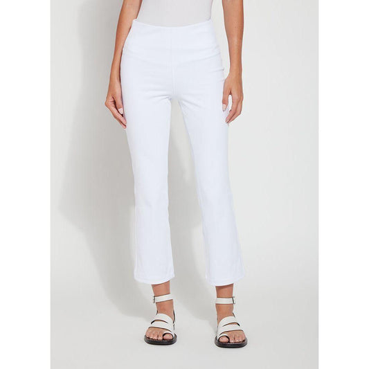 White Cropped Bootcut Pants