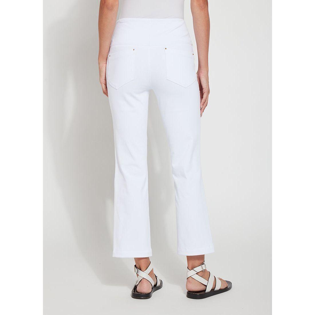 White Cropped Bootcut Pants
