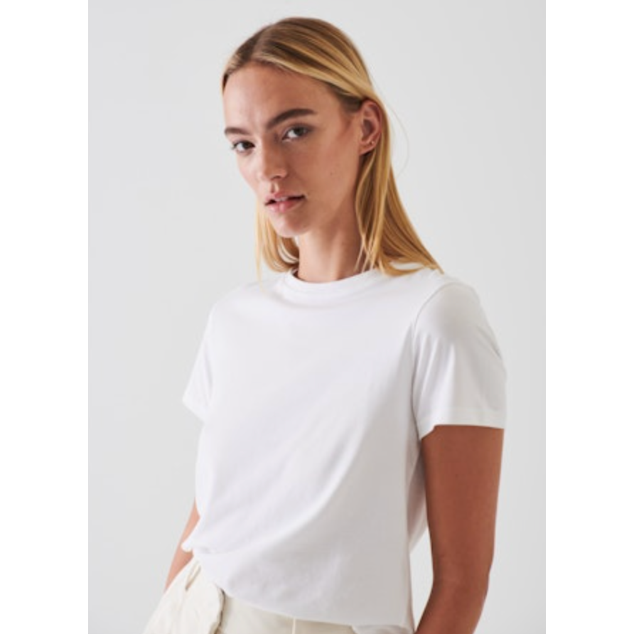 White Fitted Crew T-Shirt