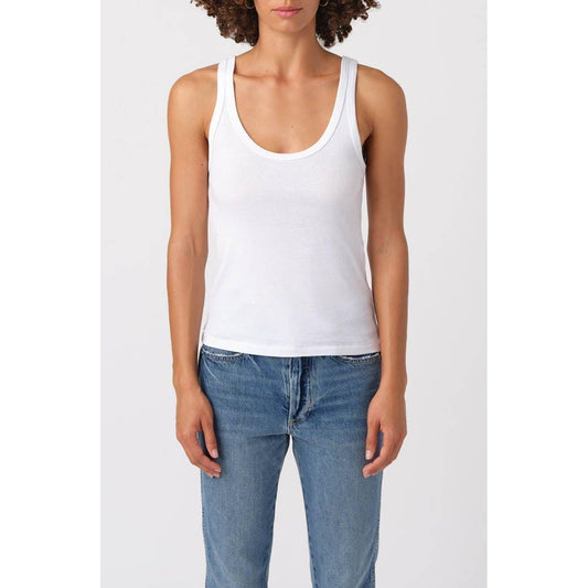 White Scoop Neck Tank