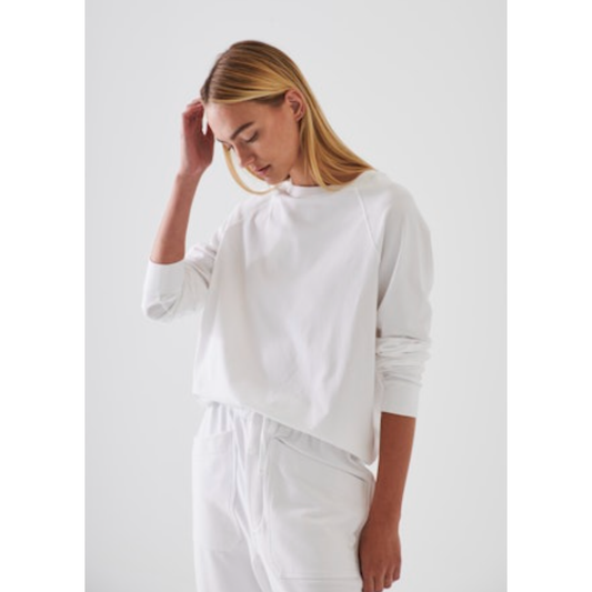 White Oversized Raglan Sweatshirt