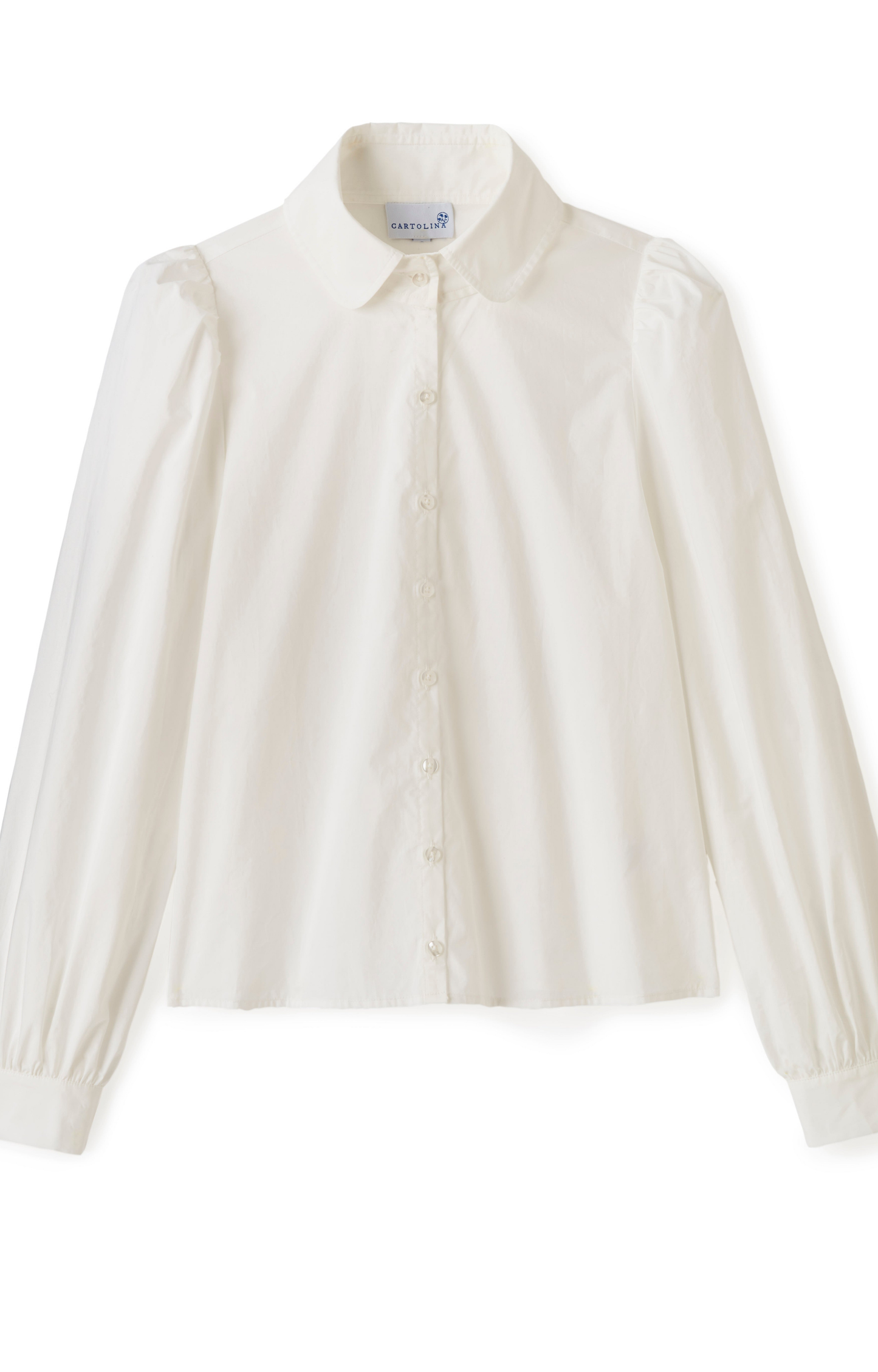 White Puff Sleeve Button Down Shirt