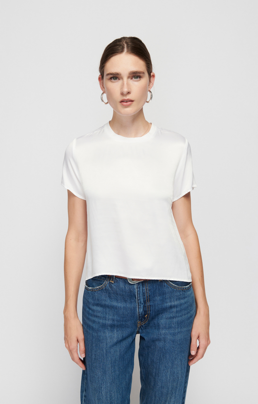 White Satin T-Shirt