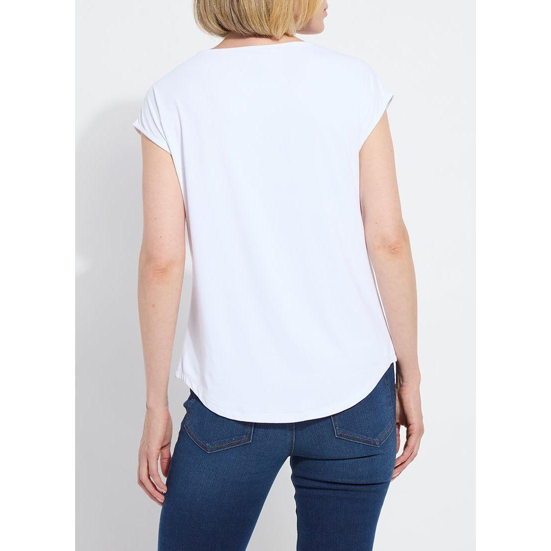 White Scoop Neck Stretchy T-Shirt
